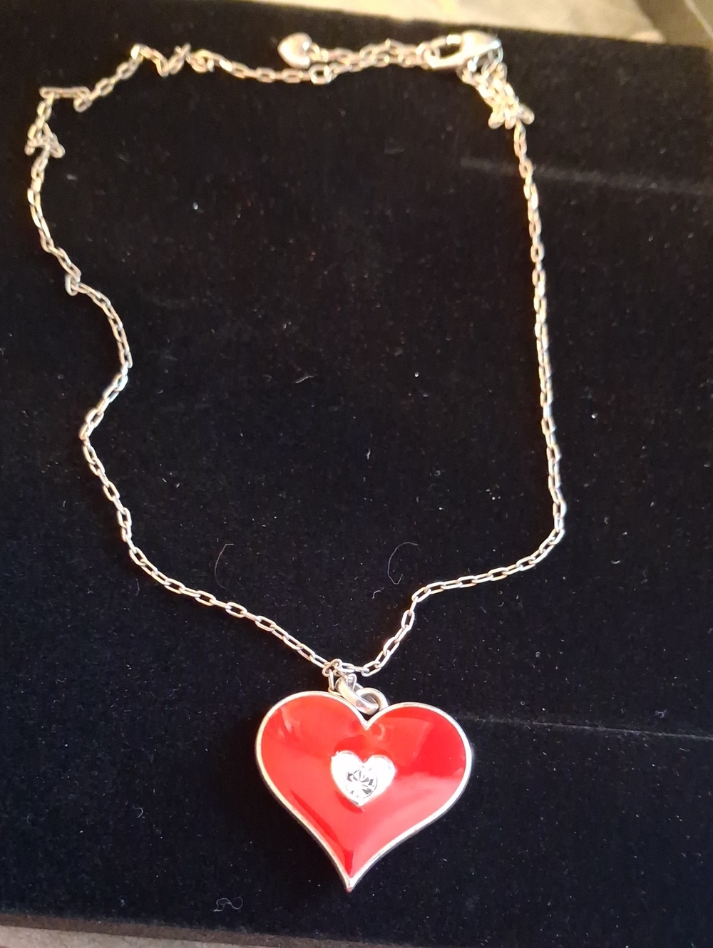 Brighton Double Side Necklace.silver Chain With Extender.red and purple.